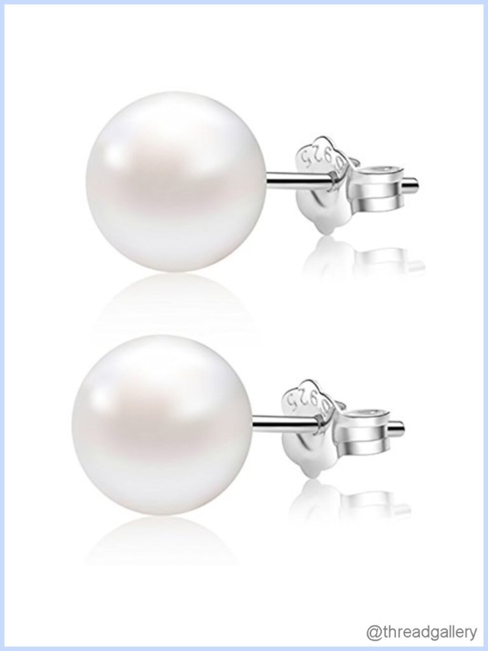 Freshwater Pearl Stud Earrings 925 Sterling Silver Button